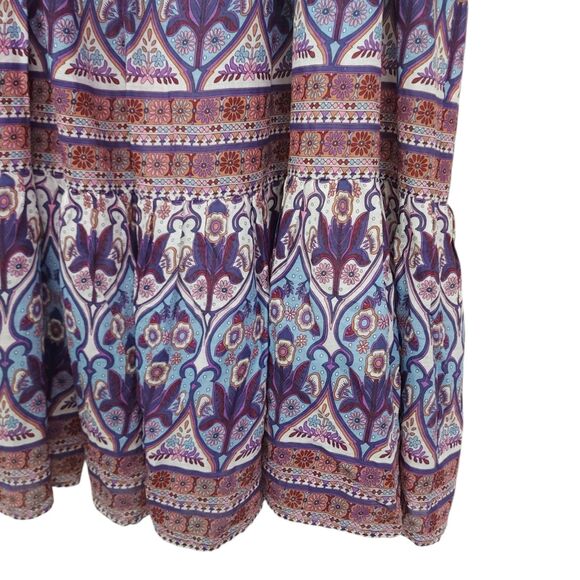 Caroline Constas Maxi Dress Womens Medium Purple Blue Floral Boho Cottagecore - Picture 5 of 13